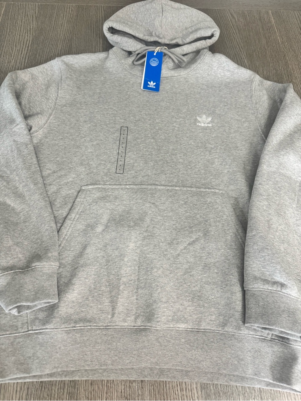 adidas Originals Men's Essentials Fleece Hoodie Sweatshirt Size Large Grey